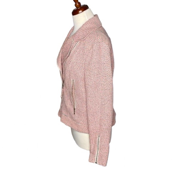 MNG Collection Pink/Black Asymmetrical Zip Jacket Women’s XL. EUC - Picture 2 of 9